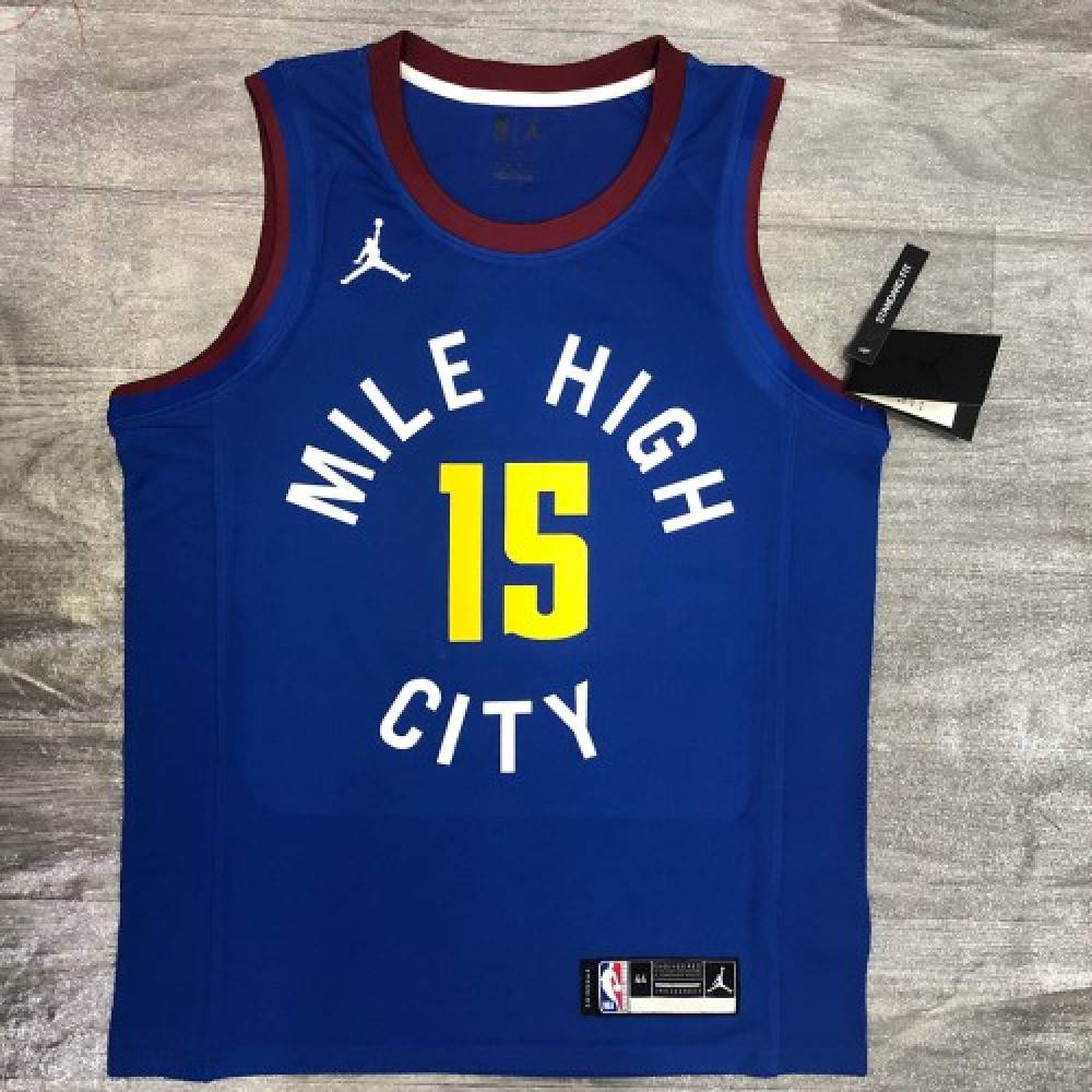 Men's Denver Nuggets Nikola Jokic #15 Jordan Blue 2020/21 Swingman Jersey - Statement Edition-Pro Kit Vault | Brand New 26/27 Sports Jerseys